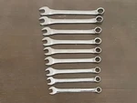 9 Pc Husky Polished Metric 12PT Combination Box End Wrench Set Read Description. Fixed Price $20.00.