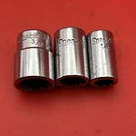 Lot 3 Sockets 1/4" Drive Snap-on TM408 TM410 TM412 8-POINT Light Marks. Fixed Price $25.99.