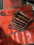Snap-on British Standard 7PC Sae Chrome Combination Wrench Set 3/16BS 7/16BS. Fixed Price $250.00.