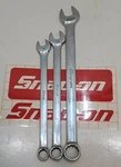53- Snap-on (3) 12PT Combination Wrenches 9/16-7/16-3/8 Used. Fixed Price $44.70.