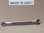 1/4" Craftsman Wrench 44699 Va Sae Satin Combination Usa * New Old Stock. Fixed Price $15.95.