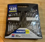 Kobalt 30 Pc Combination Wrench Set New Metric Sae 1612982. Fixed Price $49.00.