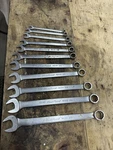 Blue-point 11PC Sae 12PT Combination Wrench Set Snap Used 3/8. Fixed Price $225.00.