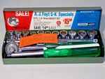 A+ 15 Pc. Sk Tools-aj Foyt SPECIAL-1/4" Dr. Socket Set-finetooth Ratchet. Fixed Price $110.00.