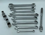 Bonney Tools 13-PIECE Mixed Set With Wrenches, Sockets & 1/4" Drive Breaker Bar. Fixed Price $45.00.