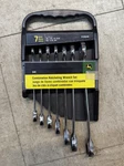 John Deere Sae 7-PIECE Combination Ratcheting Wrench Set Model #TY25249. Fixed Price $120.00.