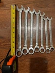 #BF834 Matco Tools 7 Pc. Grrcl 12 Point Sae Reversible Ratcheting Wrench Set Usa. Fixed Price $150.00.