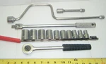 Powr-kraft 1/2 In. Drive Standard Socket Set With Extensions. Fixed Price $84.55.