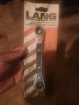 Vtg Lang Made Usa 1/2X9/16 Ratcheting 6PT Offset Wrench #ROW1618. Fixed Price $20.00.