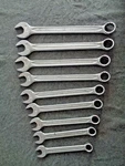 Vintage Indestro Combination Wrench Set Sae 9/16 To 1-1/16 #1074-#1082 Of. Fixed Price $97.50.
