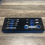 Cornwell Tools Bluepower CRW8SSB 8PC Sae Ratcheting Combination Wrench Set. Fixed Price $175.00.