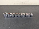 #BN515 Snap On Tools Partial 212FMY 3/8" Drive Metric Shallow Socket Set Usa. Fixed Price $144.95.