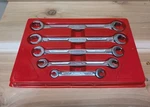 Snap On Rxh 5PC Sae 1/4" - 13/16" Chrome Double End Flare Nut Wrench Set W/tray. Fixed Price $159.00.