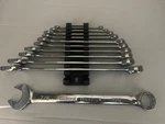 11 Pcs Husky Combination Chrome Vanadium Wrench Set & HOLDER(T12). Fixed Price $24.99.