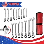 16PCS Flex-head Ratcheting Wrench Metric 6-24MM 72-TOOTH Cr-v For Auto Repair. Fixed Price $51.99.