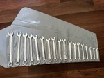 Vintage Craftsman 18PC Metric Super Tuff Combination Wrench Set 4967 Usa 17-24MM. Fixed Price $280.00.