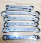 7 Piece Snap On Tools Metric & Sae Ratcheting Box End Wrenches, 1/64. Fixed Price $89.99.