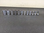 #BN943 Snap-on Tools 3/8" Drive 8-19MM 6-POINT Semideep Socket Set 212FSMSY. Fixed Price $169.95.