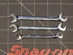 Read Snap On 3X Way Angle Head Open End Wrench 1/4 VS8B 5/16 VS10A 11/32 VS11A. Fixed Price $104.49.
