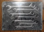 New Snap On SVSM807A Pc Metric Flank Drive Four-way Angle Open-end Wrench Set. Fixed Price $225.00.