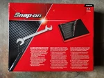 Snapon 14 Pc Metric Flank Drive Plus Four-way Angle Head Open-end Wrench Set. Fixed Price $600.00.