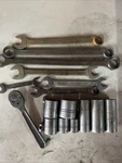 Vintage Plvmb Tool Lot Ratchet Wrenches Sockets 17 Pieces Rare Plomb Los Angeles. Fixed Price $85.00.