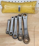 Vintage Nos 5 Pc. Sears Craftsman Usa 9-4368 Double Box End Ratchet Wrenches. Fixed Price $49.99.