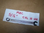 Mac Tools 5/16" 6PT Chrome Combination Wrench CHL10. Fixed Price $12.00.