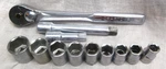 SET/12 Craftsman Usa 1/2" 44985 V Ratchet 44131 44133 Ext 7/16 - 15/16 Sockets. Fixed Price $49.99.