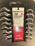 Autocraft 7 Piece Metric Stubby Combination Wrench Set. Fixed Price $24.99.