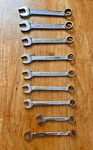 Pre Owned Snap-on Tools Metric Flank Drive Short Combo Wrench Set Of 9 Oexm Usa. Fixed Price $145.00.
