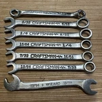 Craftsman / Wizard Midget Ignition Combination Wrench Mixed Set Vintage 7PC. Fixed Price $19.99.