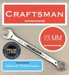 Craftsman 13MM Combination Wrench Polished 12 Point. Fixed Price $8.99.