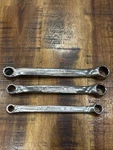 Snap-on Double Box End Wrenches 5/16 3/8, 7/16 1/4 12PT Sae Usa. Fixed Price $35.00.