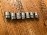 Benchtop 6POINT Socket Set 3/4, 11/16, 5/8, 9/16, 1/2, 7/16, 3/8. Fixed Price $7.00.