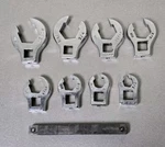 8-PIECE Set Of Mac Tools Crowsfoot Flare Nut Wrenches Sae. Fixed Price $134.95.