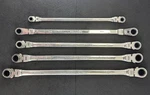 Matco 5PC 72 Tooth Extra Long Double Flex Head Ratcheting Wrench Set. Fixed Price $229.99.