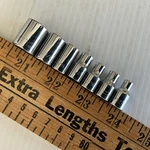 Husky 6 Point 1/4" Drive Shallow Polished Chrome Socket Set Of 1/2" 5/32". Fixed Price $17.24.