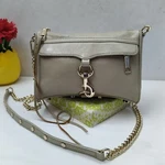 Rebecca Minkoff Mini Mac Gray Leather Zipper Hook Chain Strap Crossbody Bag. Fixed Price $46.75.