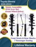 Front Struts & Rear Shocks W/sway Bar For 2015-2020 Toyota Sienna 2WD 7, 8 Seat. Fixed Price $370.90.