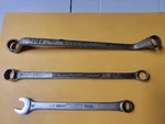3EA J Williams Wrenches: 8727 5/8"X9/16", 7025 19/32"X1/2", 1162 Combo. Fixed Price $28.00.