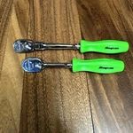New* Snap-on Tools 2PC Green 1/4" Hard Handle THLD72 THLFD72 Ratchet Set. Fixed Price $401.62.