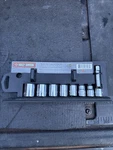 Harley Davidson Usa By Snapon 3/8 8PC Sae Shallow Socket & Ext Set HDS3829. Fixed Price $69.95.