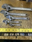 Craftsman 5-PIECE Adjustable Wrench Set 4", 6", 8", 10"AND 12" Usa. Fixed Price $75.00.