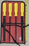 Mac Tools Usa 4PC File Set Lot 12 Long Yellow Hard Handle, Red Storage Pouch. Fixed Price $99.00.