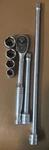 Vintage Snap-on Ratchet F-71-C 3/8 , 4 6 Pt Sockets & 11 Extensions. Fixed Price $89.99.