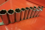 Snap-on 1/2" Drive Deep Pt 10 Piece Socket Set TS121A-TS341 3/8" 1/16". Fixed Price $199.95.