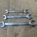 Snap-on Tools Usa 3PC Sae Standard Open End Chrome Wrench Lot Set VO806B. Fixed Price $56.91.