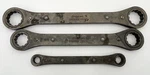 Snap-on Tools Usa Ratcheting Double End Box Wrench Black Oxide Set Of 3. Fixed Price $60.00.