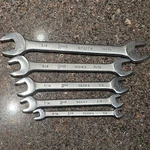 Vtg Popular Mechanics 5 Pc. Sae Double Open End Wrench Set 1/4 Thru 3/4 Euc. Fixed Price $18.99.